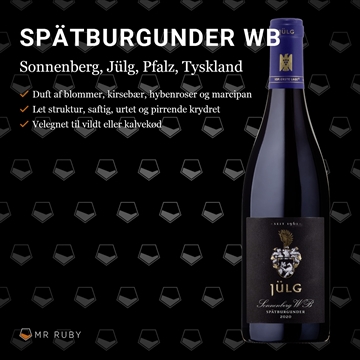 2020 Spätburgunder WB Sonnenberg, Weingut Jülg, Pfalz, Tyskland